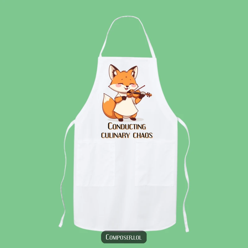 Funny Fox Violinist Apron: Cook Up a Storm with Musical Flair