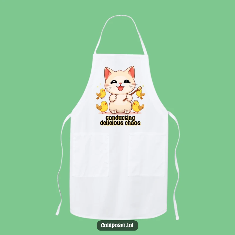 Funny Cat Conductor Apron: Cook Up a Storm with a Maestro Cat