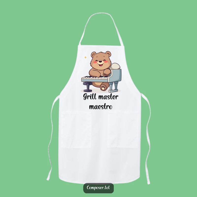 Funny Bear Composer Apron: Cook Up a Storm with Musical Bears!