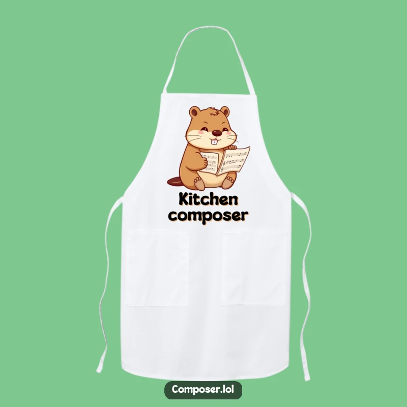 Funny Beaver Composer Apron: Cook with Musical Precision
