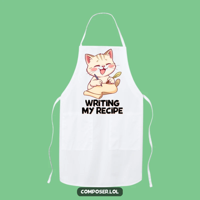 Funny Cat Scribe Apron: Cook Up Stories with Feline Flair