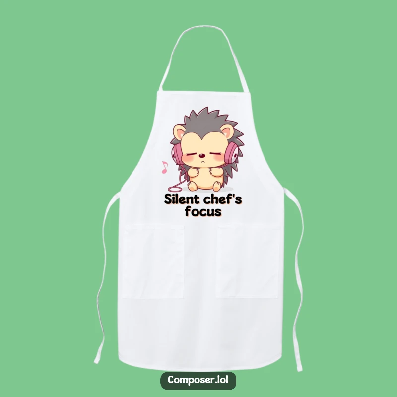 Funny Hedgehog Apron: Kitchen Music Master Chef, Hilarious Cooking Gift for Him