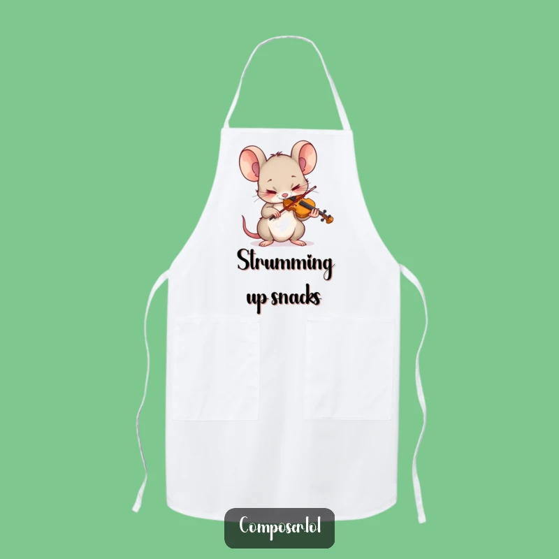Funny Mouse Violin Practice Apron: Hilarious Maestro Chef Gift
