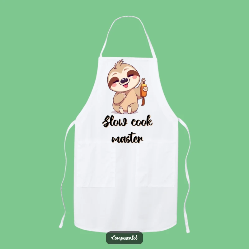 Funny Sloth Chime Apron - Cook With Slow, Steady Charm!