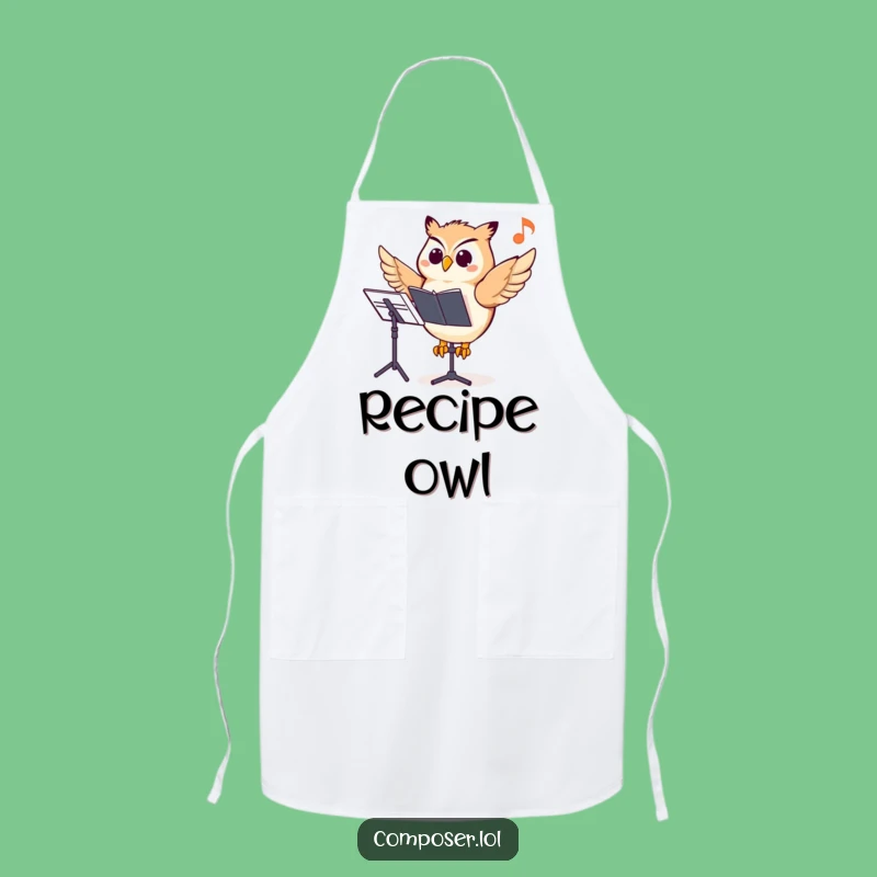 Funny Owl Composer Apron: Cook with Musical Intelligence!