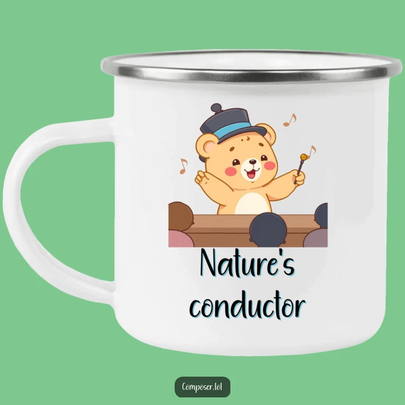 Adventure Funny Conducting Bear Cub Camping Mug: Maestro Moments Outdoors