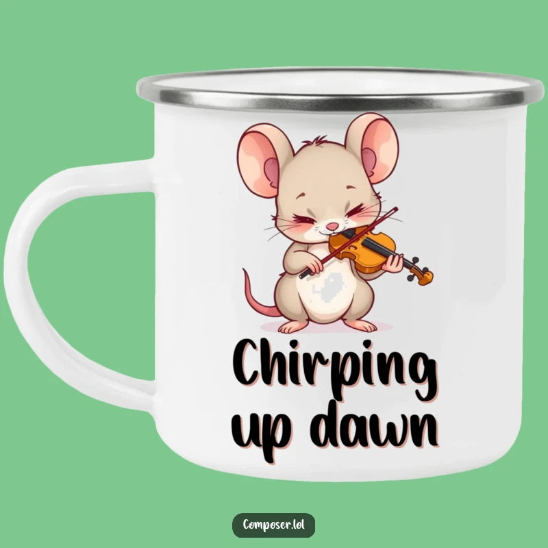 Funny Mouse Violinist Camping Mug: Durable and Hilarious Outdoor Maestro Gift