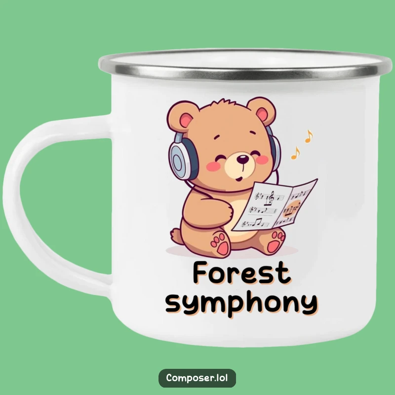 Funny Bear DJ Camping Mug: Adventure with Bear's Groovy Tunes!