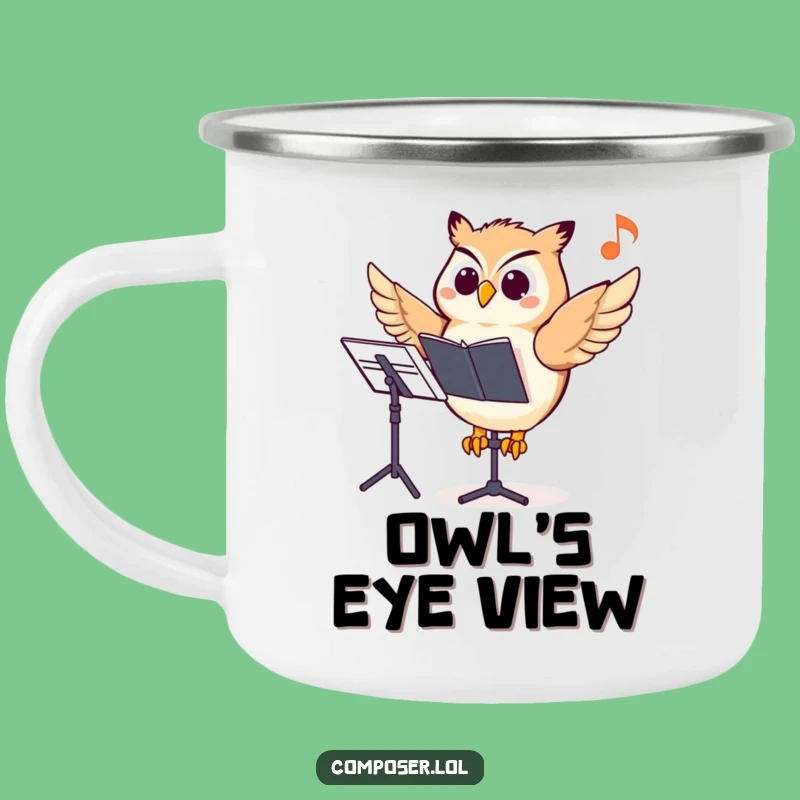 Funny Owl Composer Camping Mug: Wise Tunes for the Outdoors