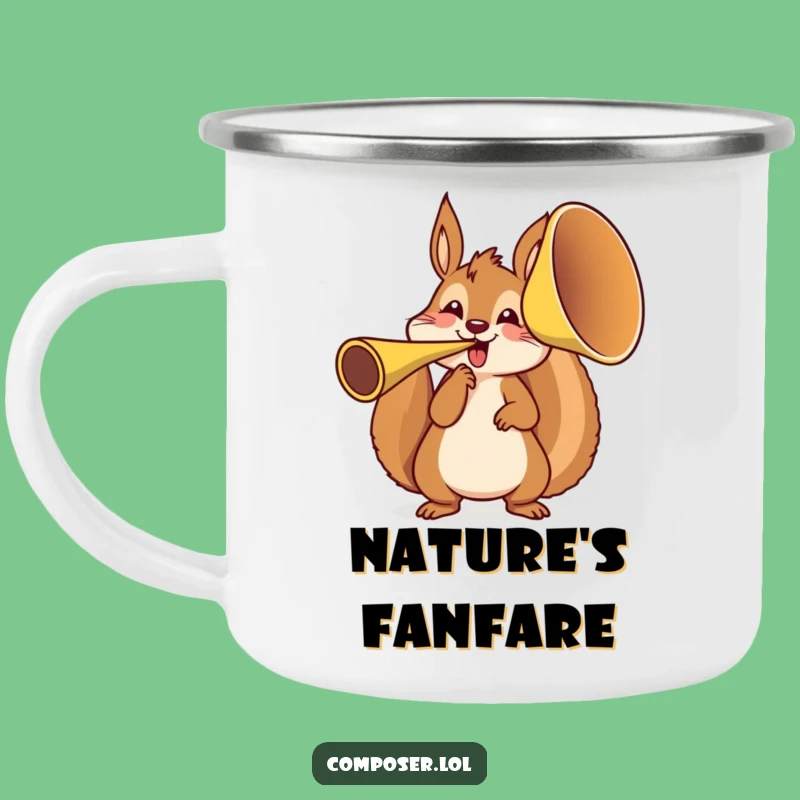 Funny Squirrel French Horn Camping Mug - Adventure Fuel for Laugh Lovers