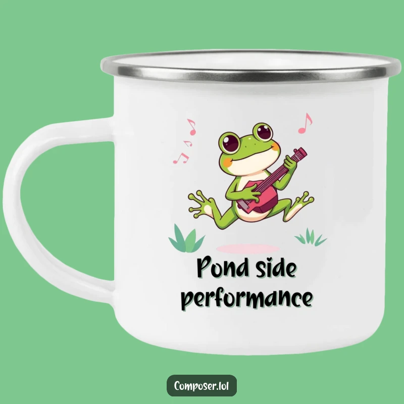 Funny Frog Composer Camping Mug: Adventure-Ready Drinkware for Joyful Campers
