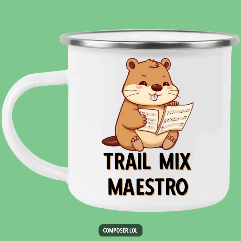 Funny Beaver Composer Camping Mug: Brew Your Masterpiece Outdoors