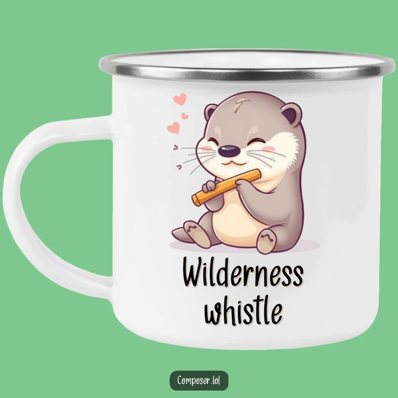 Funny Otter Flutist Camping Mug: Adventure with Otter's Melodies!