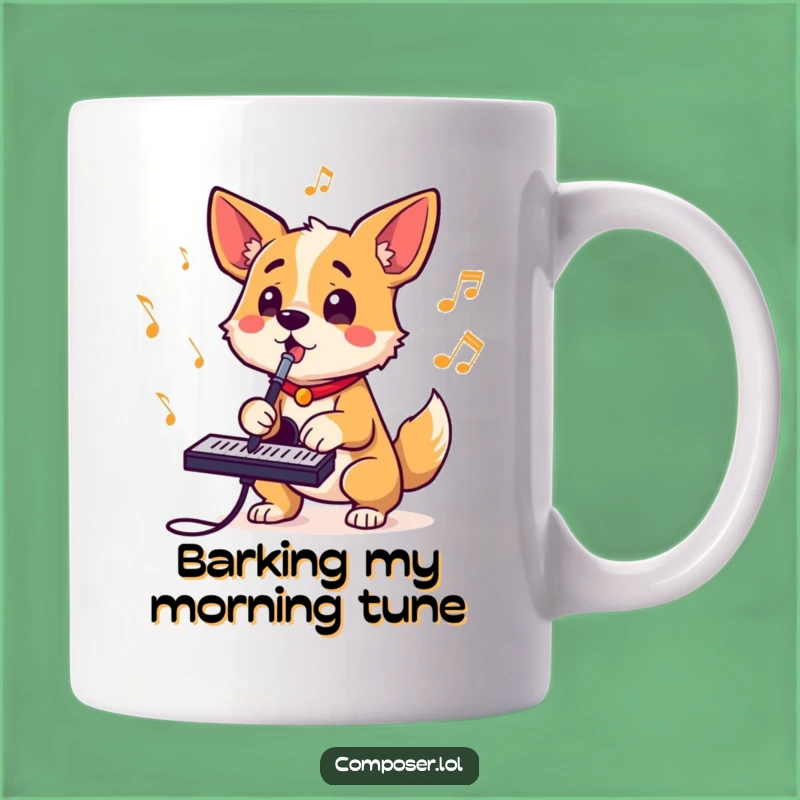Funny Dog Composer Barking Mug: A Hilarious Musician Gift for Enthusiastic Pups
