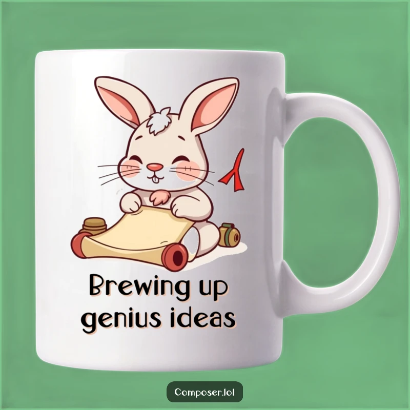 Funny Rabbit Composer Mug: Determined Writer, Perfect Humorous Gift!