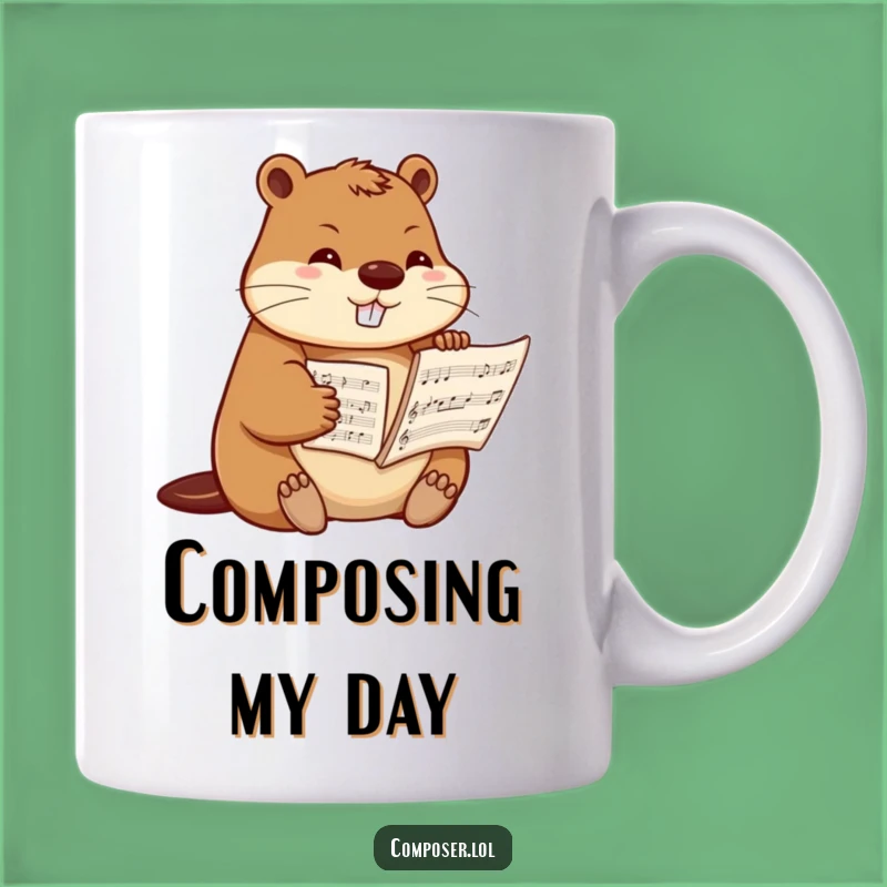 Funny Beaver Composer Mug: A Maestro's Musical Dedication Gift