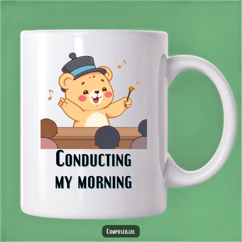 Funny Conducting Bear Cub Mug: Maestro of Merriment!