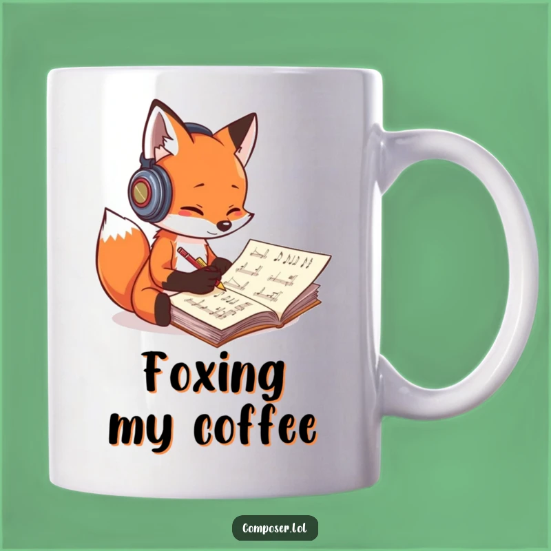 Funny Fox Composer Mug: Scribble Your Way to Musical Fun!