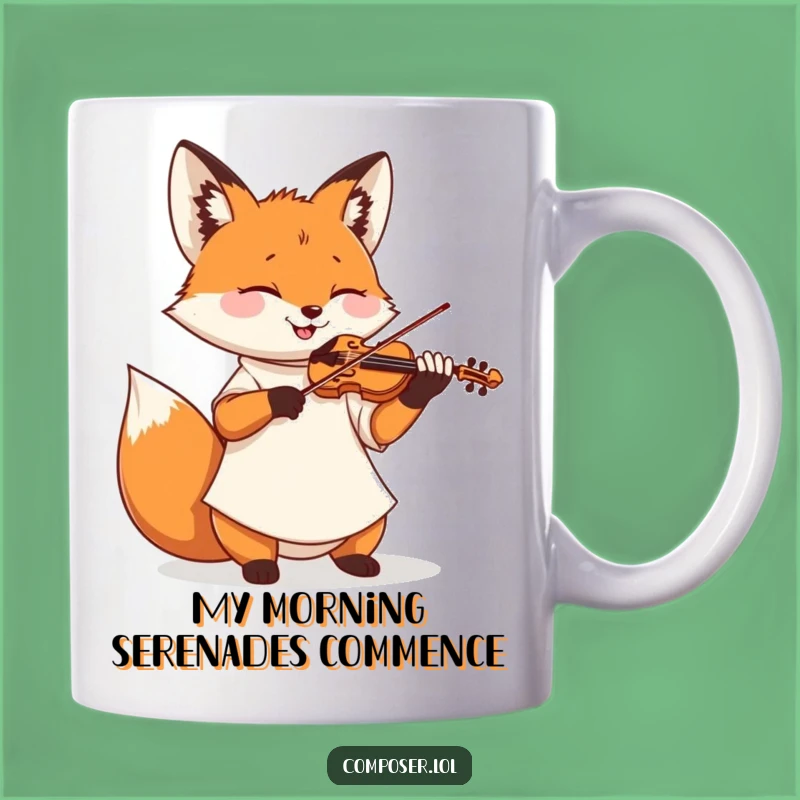 Funny Fox Violinist Mug: A Smock-Wearing Maestro's Melodious Gift