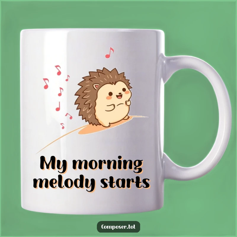 Funny Hedgehog Rolling Downhill Mug - A Joyful Musical Gift for Him or Her