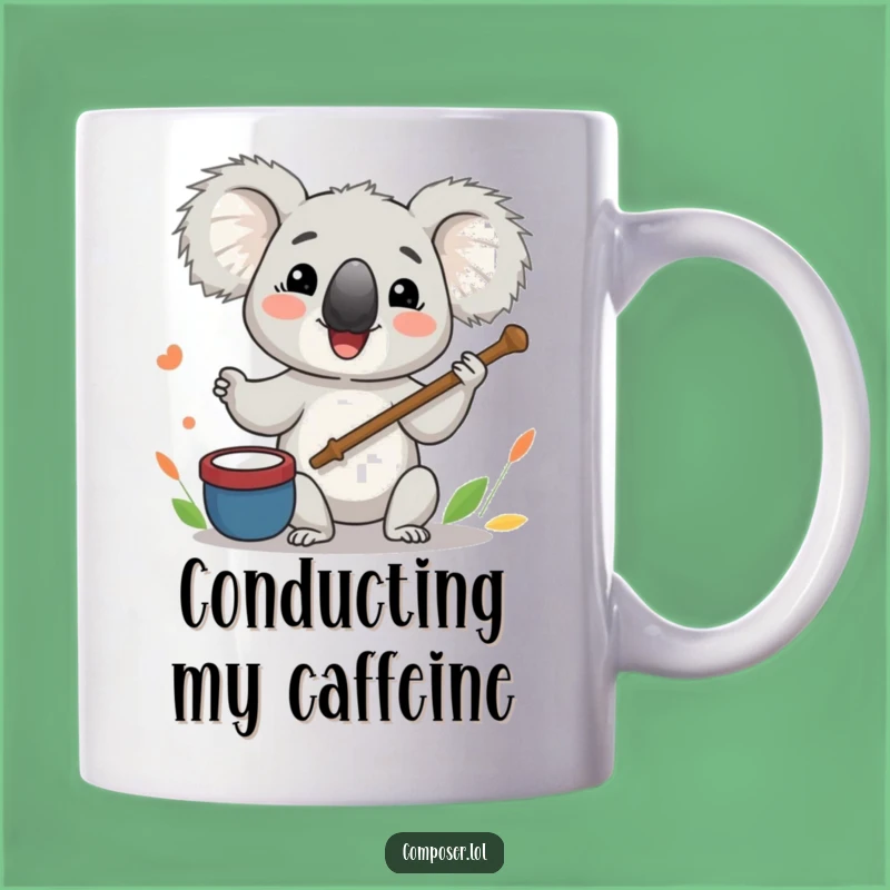 Funny Koala Conductor Mug: A Hilarious Baton Twirling Maestro Gift for Music Lovers
