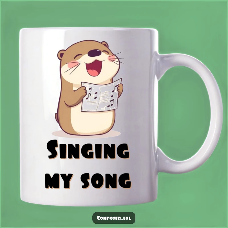 Funny Otter Singer Mug: A Joyful Melody for Coffee Lovers