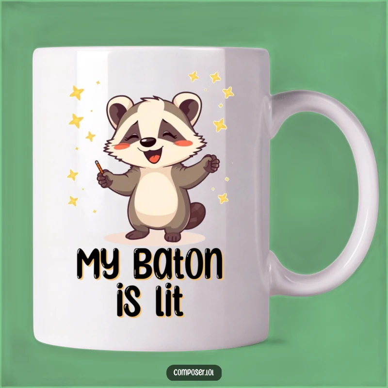 Funny Badger Conductor Mug: Dazzling Firefly Orchestra Maestro Gift
