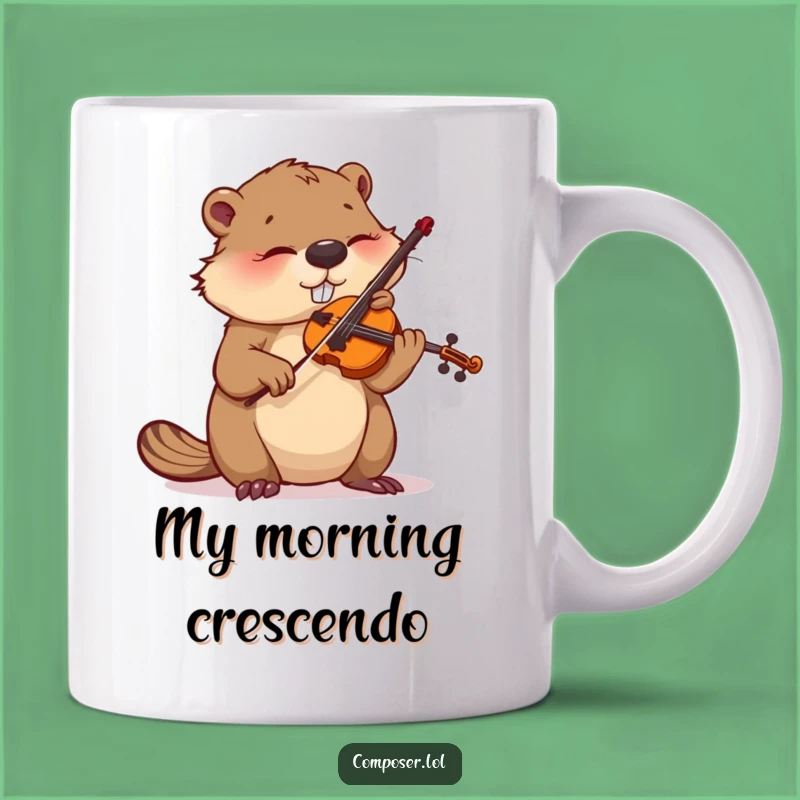 Funny Beaver Violinist Mug: Meticulous Musician Beaver - Perfect Funny Gift!