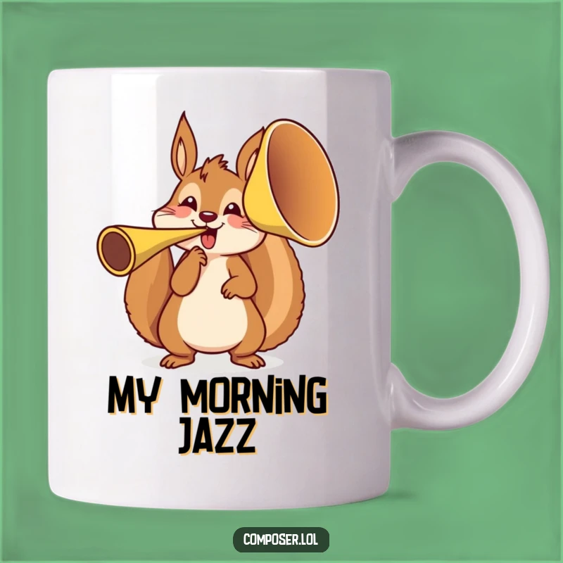 Funny Squirrel French Horn Mug - Energetic Musician Gift for Him & Her