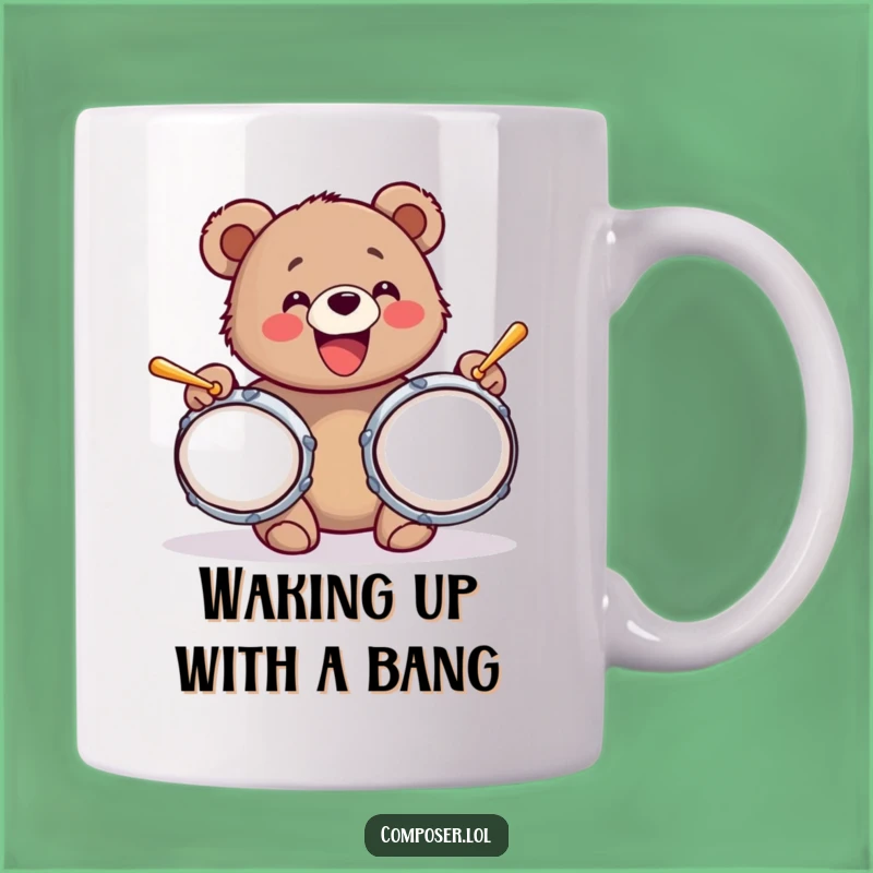 Funny Bear Cub Cymbals Mug: A Joyful Noise for Your Morning Brew