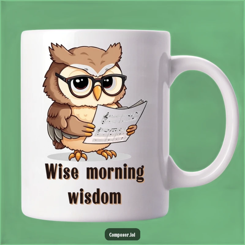 Funny Owl Scholar Mug - Wise Music Reader Gift
