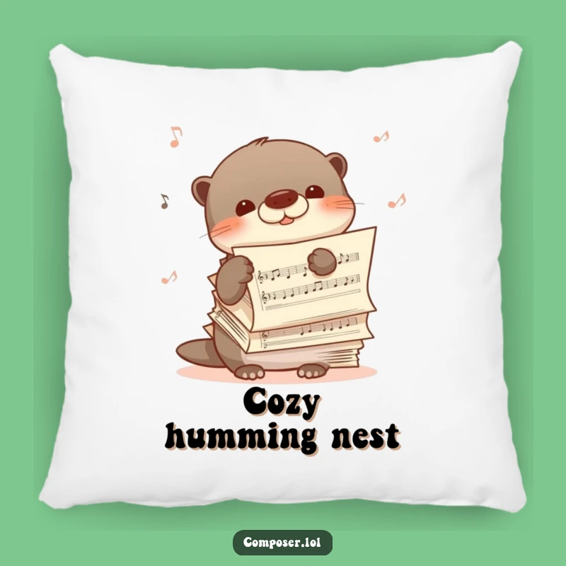Funny Shy Otter Music Pillow - Cozy Comfort for Quiet Moments