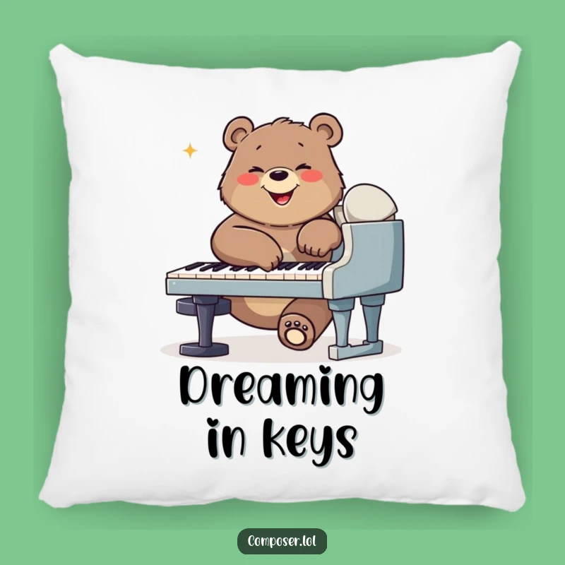 Soft Funny Bear Composer Pillow: Snuggle Up with a Musical Bear