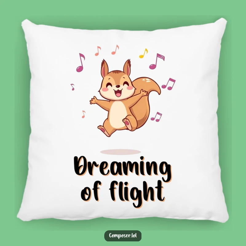 Funny Squirrel Music Pillow - Rest Your Head on Playful Notes