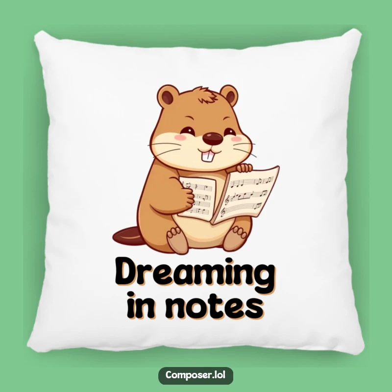 Funny Beaver Composer Pillow: Support Your Musical Dedication