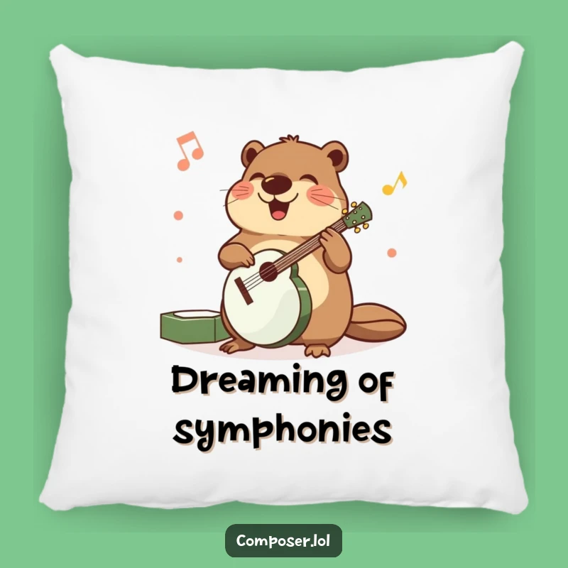 Funny Beaver Musician Pillow - Comfy Precise Animal Decor Gift