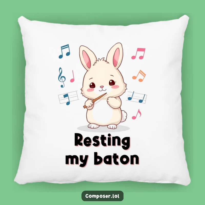 Funny Bunny Conductor Pillow: Add Comfy Charm and Musical Giggles