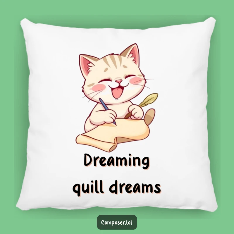 Funny Cat Scribe Pillow: Comfort Meets Creative Comedy