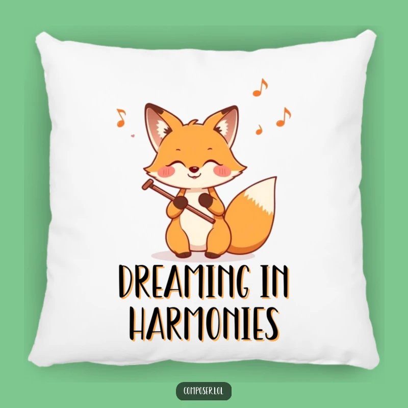 Funny Fox Composer Pillow: Cuddle Up with a Musical Fox Companion