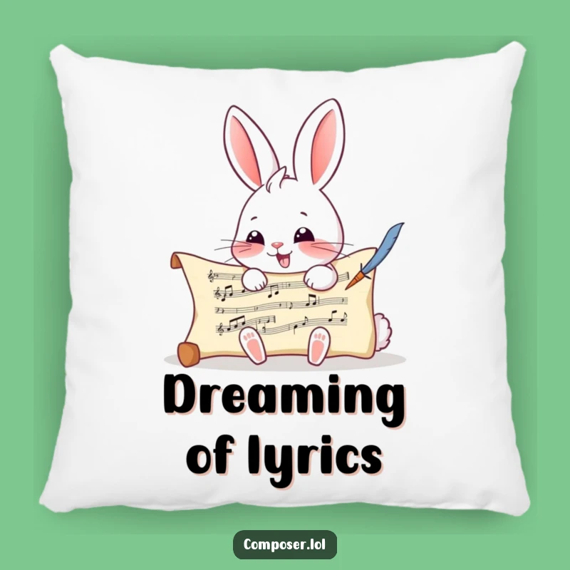 Funny Rabbit Composer Pillow - Rest Your Head on Musical Dreams