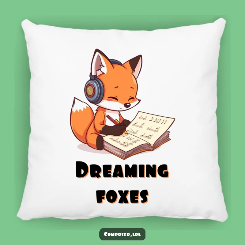 Soft Funny Fox Composer Pillow: Cuddle Up with Creative Vibes