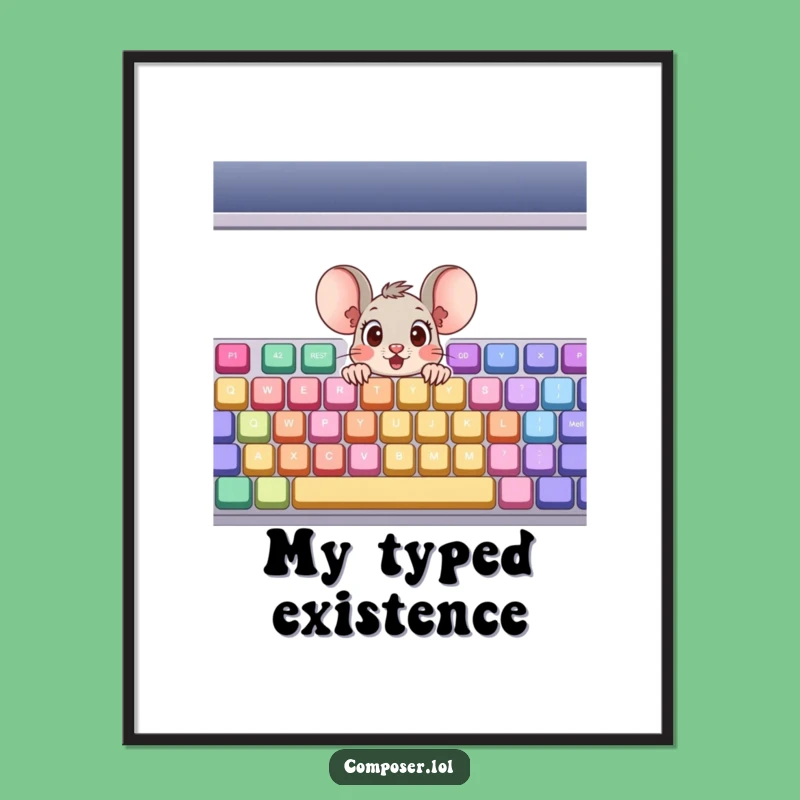 Funny Mouse Keyboard Digital Art: Instant Download with Musical Surprise