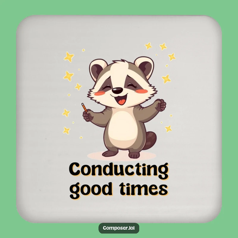 Funny Badger Firefly Orchestra Coaster: Protect Surfaces with Musical Art