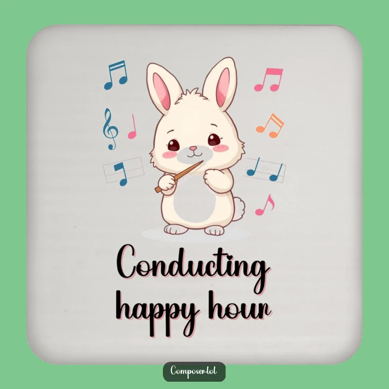 Funny Bunny Conductor Coaster: Protect Surfaces with Musical Flair