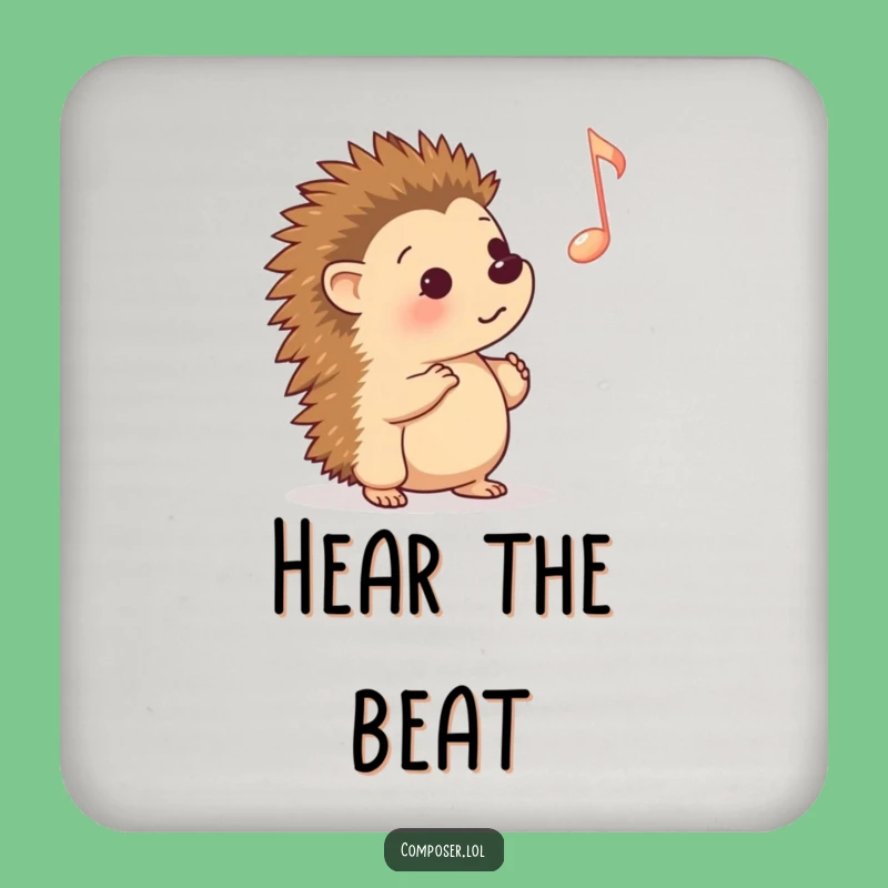 Funny Hedgehog Music Note Coaster: Protect Surfaces with Style