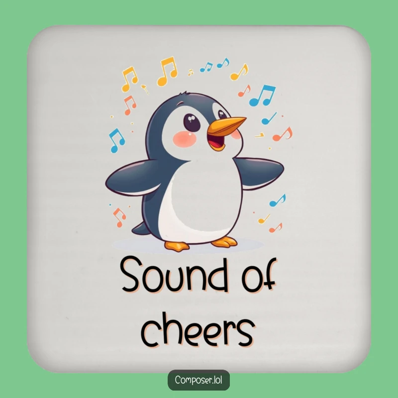Funny Penguin Symphony Coasters: Protect Surfaces with Surprising Humor