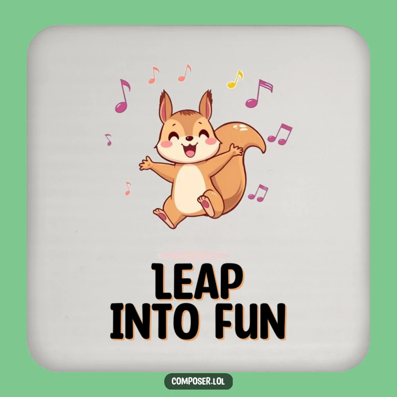 Funny Squirrel Music Coaster Set - Playful Protection for Surfaces