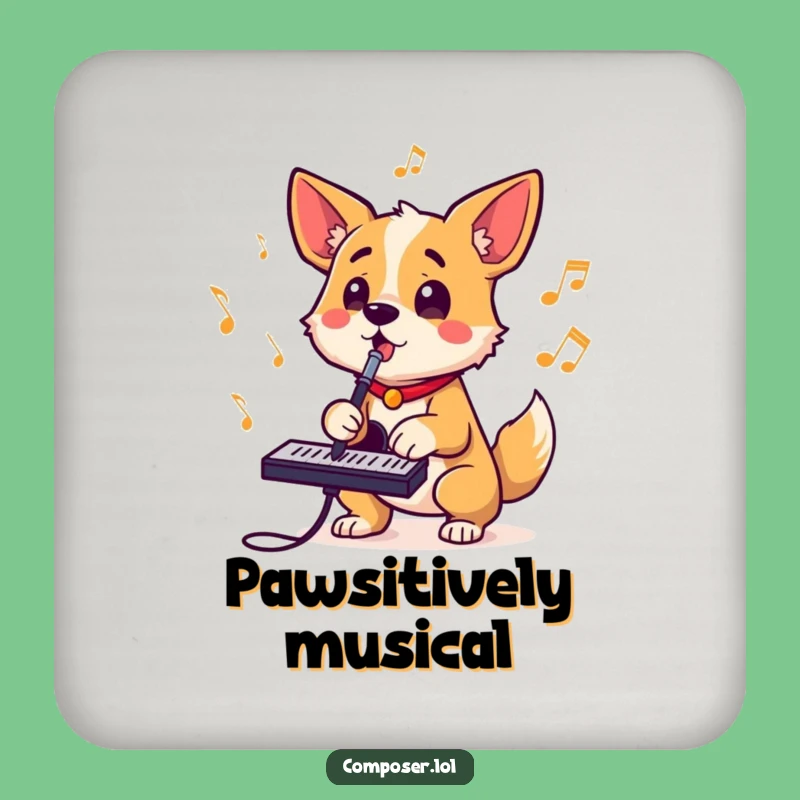 Funny Dog Composer Coaster Set: Chic Protection for Your Surfaces