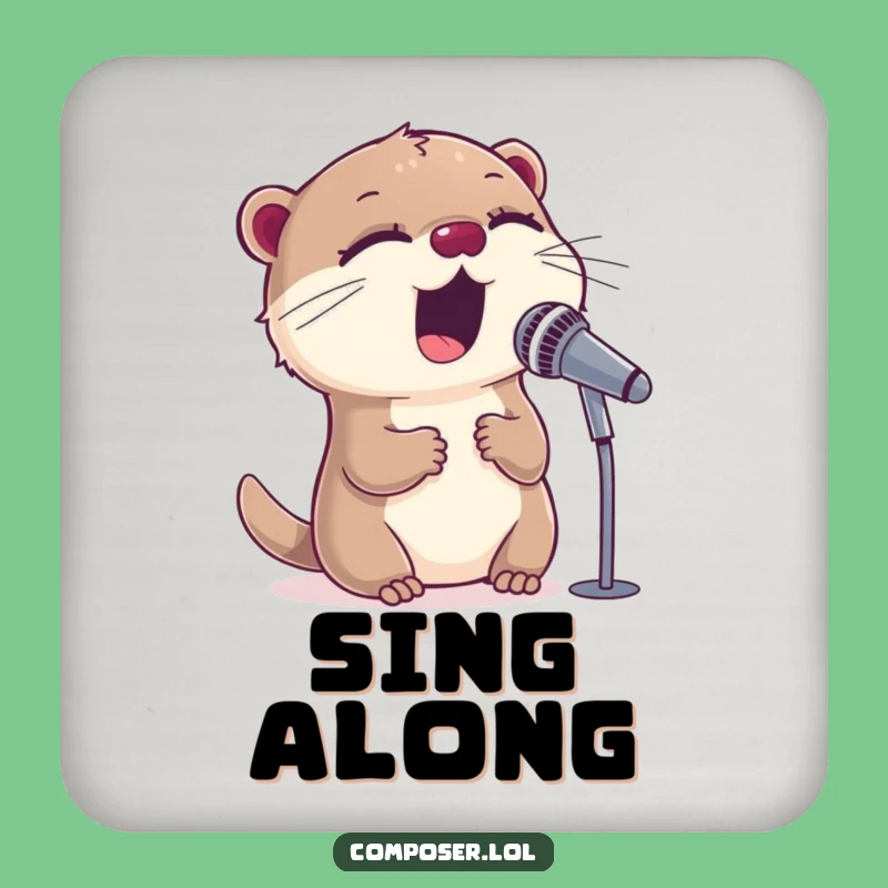 Funny Otter Singing Coasters - Protect Surfaces With Rockstar Charm