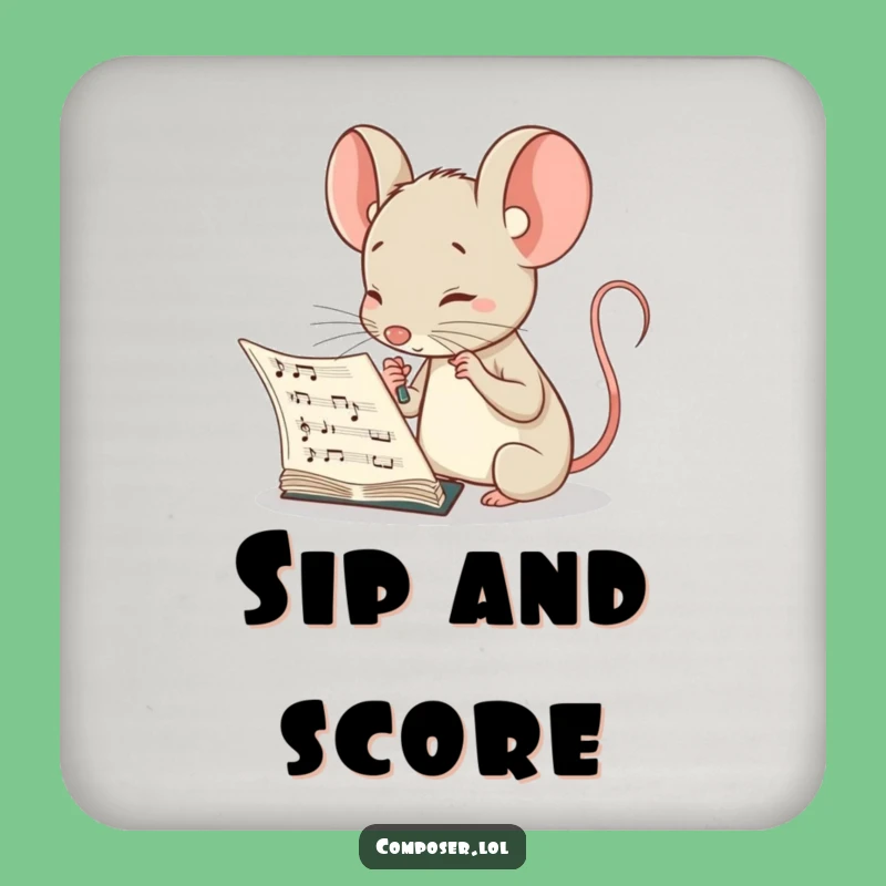 Funny Mouse Composer Coaster Set: Chic Protection for Thoughtful Homes